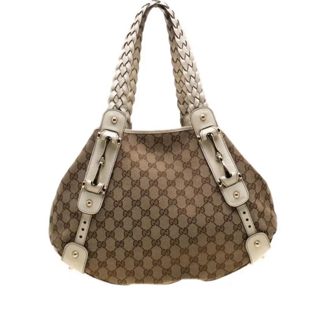 Real Gucci bag used white braided straps